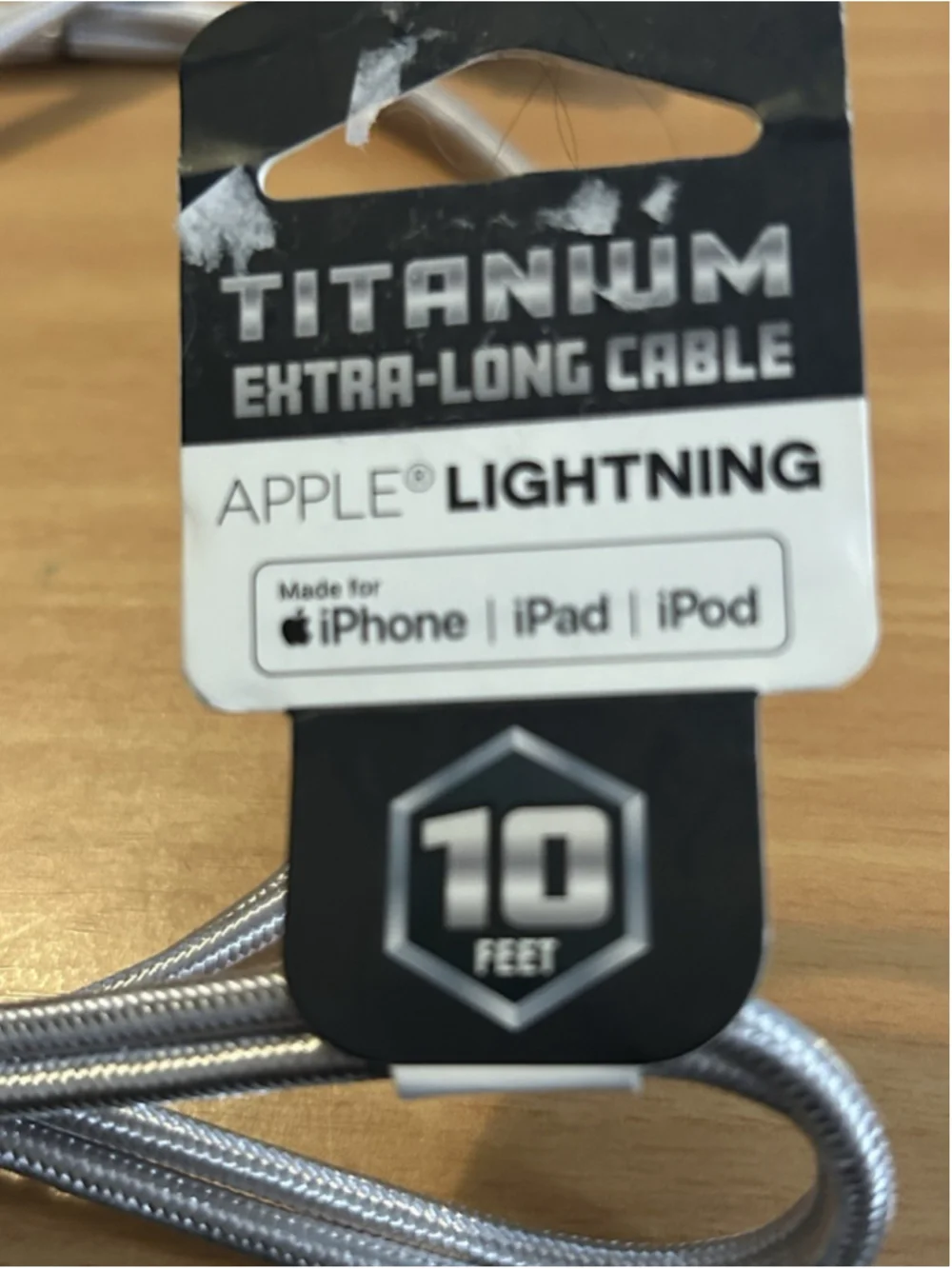 Apple Lighting Titanium Extra-Long Cable Made for iPhone, iPad and Ipod New 10FT